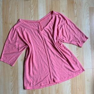 Eileen Fisher Linen Coral Dolman Sleeve Top